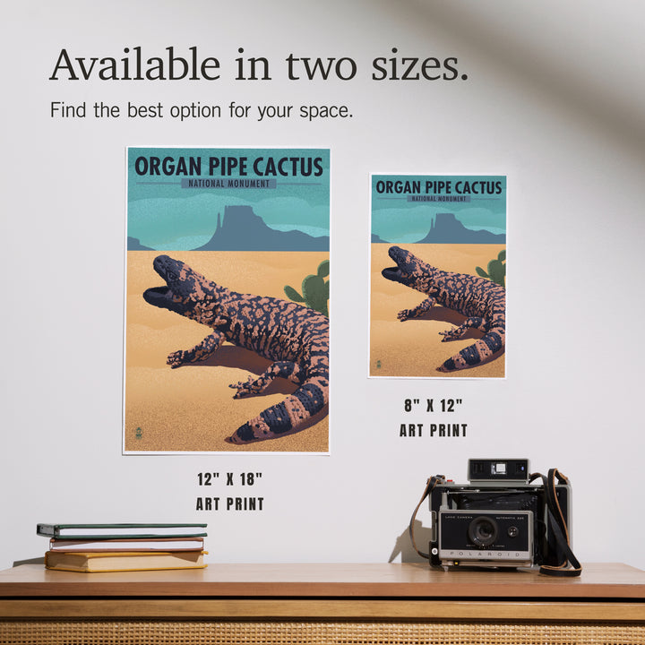 Organ Pipe Cactus National Monument, Arizona, Gila Monster, Lithograph, Art & Giclee Prints