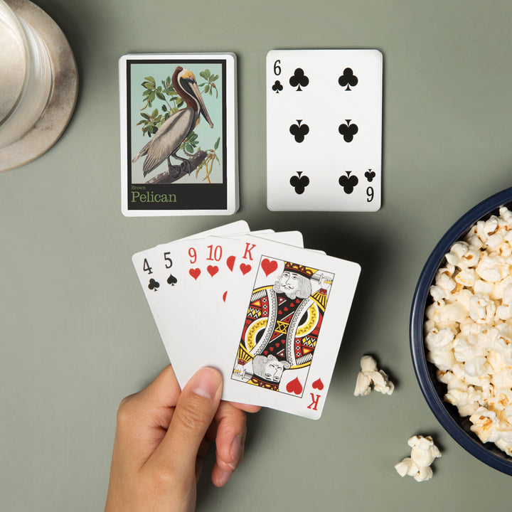 Playing Cards, Audubon Birds, North America Brown Pelican, 52 Card Deck with Jokers in Box, Unique Art