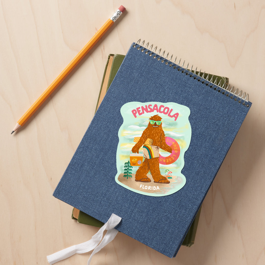 Pensacola, Florida, Summer Legend, Big Foot, Vinyl Sticker