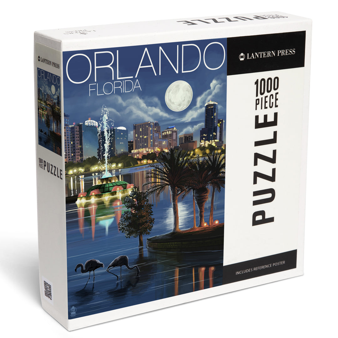 Orlando, Florida, Skyline at Night, Jigsaw Puzzle