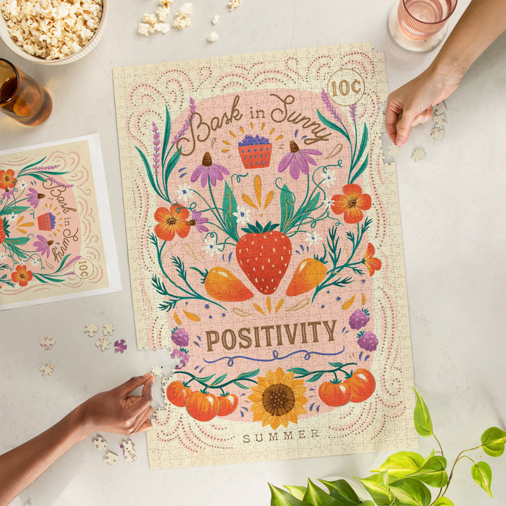 Bask in Positivity, Summer, 1000 Piece Jigsaw Puzzle