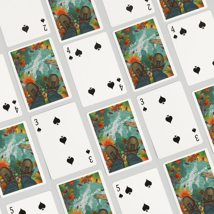 Playing Cards, Muir Woods National Monument, California, Outdoor Activity, Hiking Closeups, Fall Colors, 52 Card Deck with Jokers in Box, Unique Art