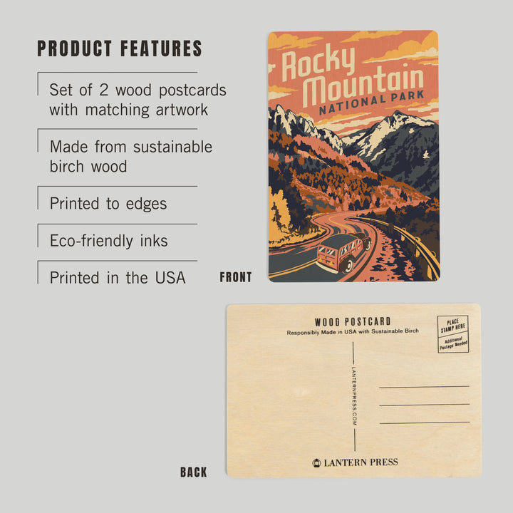 Rocky Mountain National Park, Colorado, Explorer, Wood Sign and Postcards