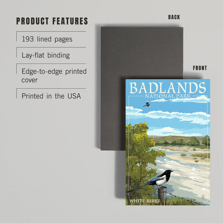 Lined 6x9 Journal, Badlands National Park, South Dakota, White River, Lay Flat, 193 Pages, FSC paper