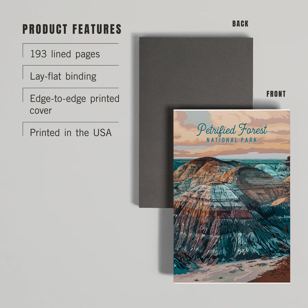 Lined 6x9 Journal, Petrified Forest National Park, Arizona, Painterly National Park Series, Lay Flat, 193 Pages, FSC paper