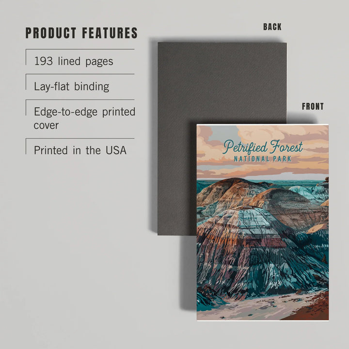 Lined 6x9 Journal, Petrified Forest National Park, Arizona, Painterly National Park Series, Lay Flat, 193 Pages, FSC paper
