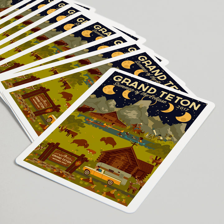 Playing Cards, Grand Teton National Park, Wyoming, Summer of the Eclipse, Geometric, 52 Card Deck with Jokers in Box, Unique Art