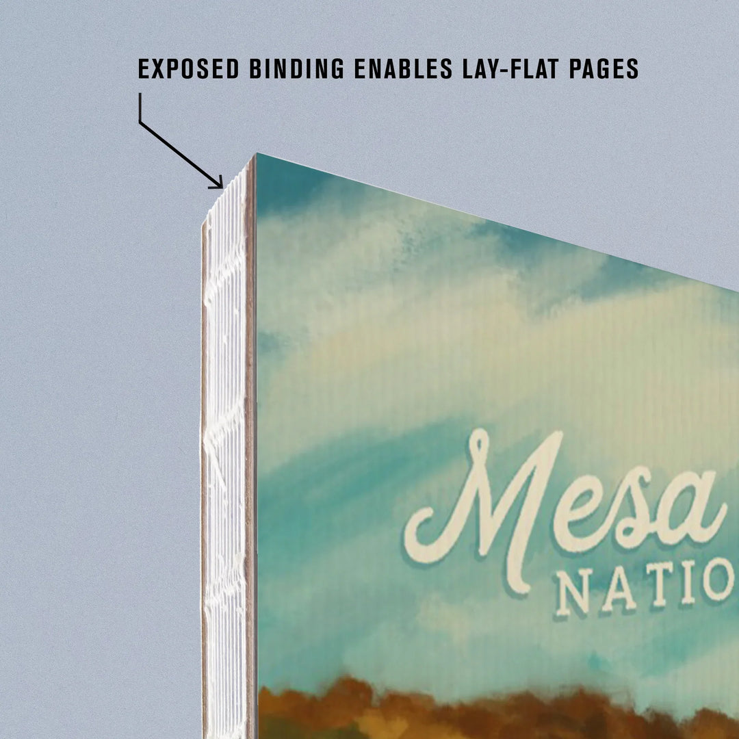 Lined 6x9 Journal, Mesa Verde National Park, Colorado, Cliff Palace, Oil Painting, Lay Flat, 193 Pages, FSC paper