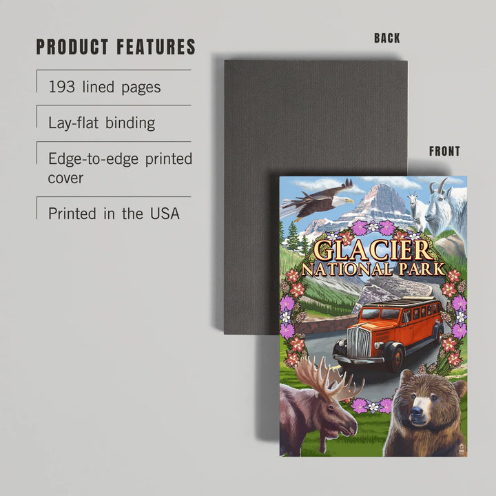 Lined 6x9 Journal, Glacier National Park Views, Montage, Lay Flat, 193 Pages, FSC paper