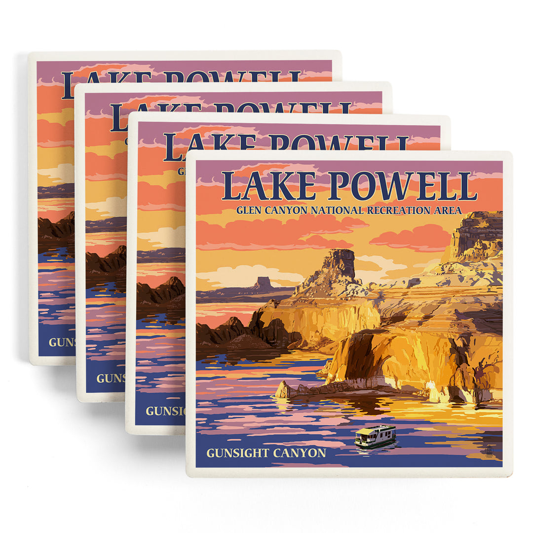 Lake Powell, Gunsight Canyon and Sunset, Coasters