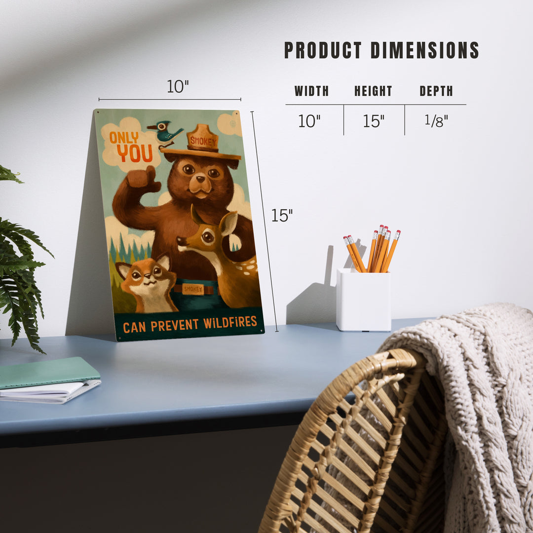 Smokey Bear, Only You, Oil Painting, Officially Licensed, Wood Sign and Postcards