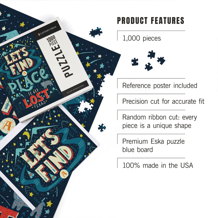 Texas, Let's Find a Place to Get Lost, 1000 Piece Jigsaw Puzzle