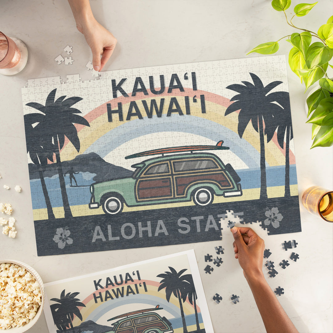 Kauai, Hawaii, Aloha State, Woody Beach Scene, Jigsaw Puzzle