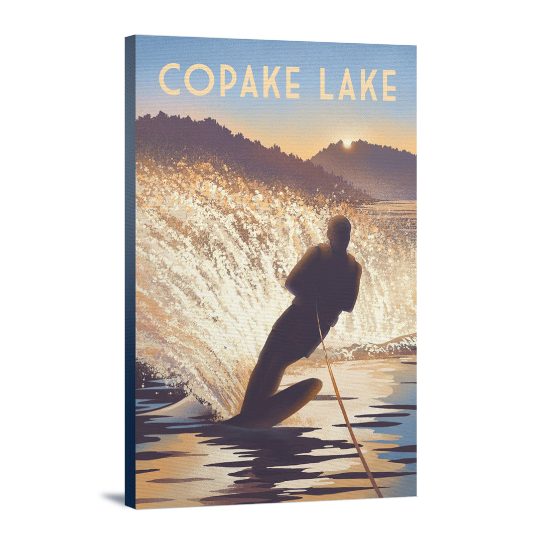 Copake Lake, New York, Get Outside Series, Wake Surfing, Stretched Canvas - Lantern Press