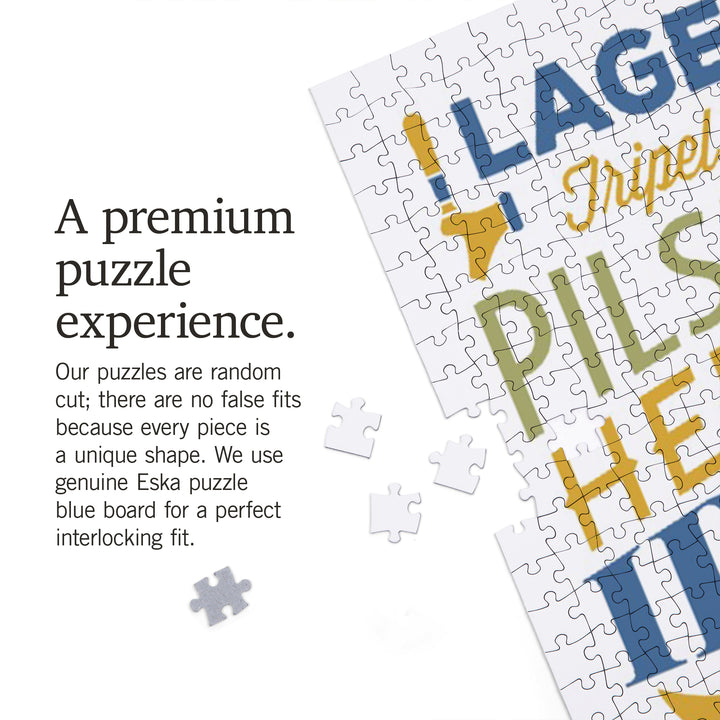 Beers of Wisconsin, Typography, Jigsaw Puzzle