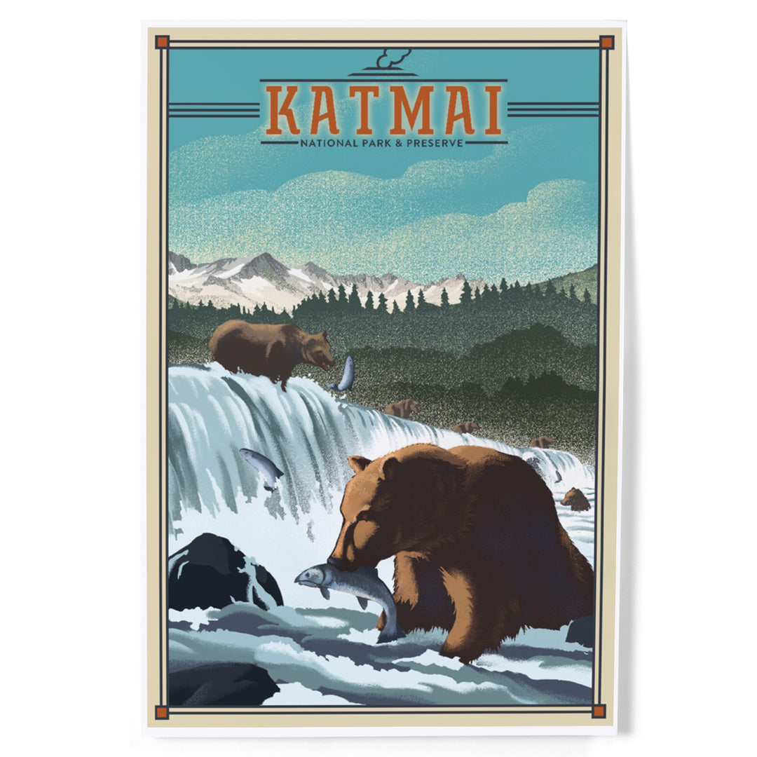 Katmai National Park and Preserve, Alaska, Lithograph, Art & Giclee Prints