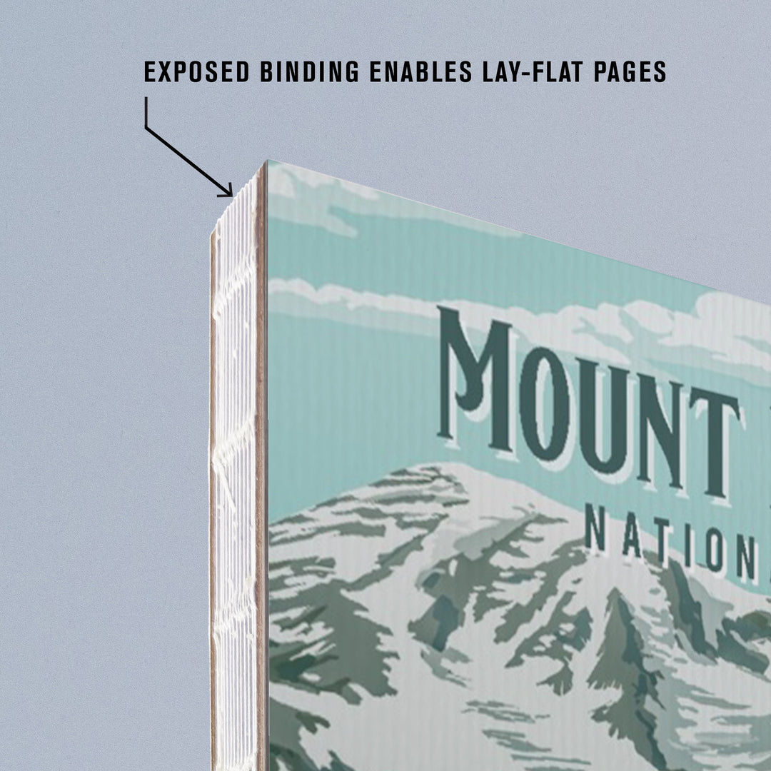 Lined 6x9 Journal, Mount Rainier National Park, Washington, Painterly National Park Series, Lay Flat, 193 Pages, FSC paper