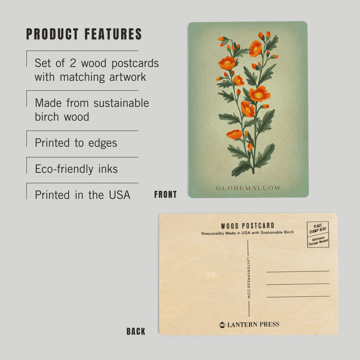 Globemallow, Vintage Flora, Wood Sign and Postcards