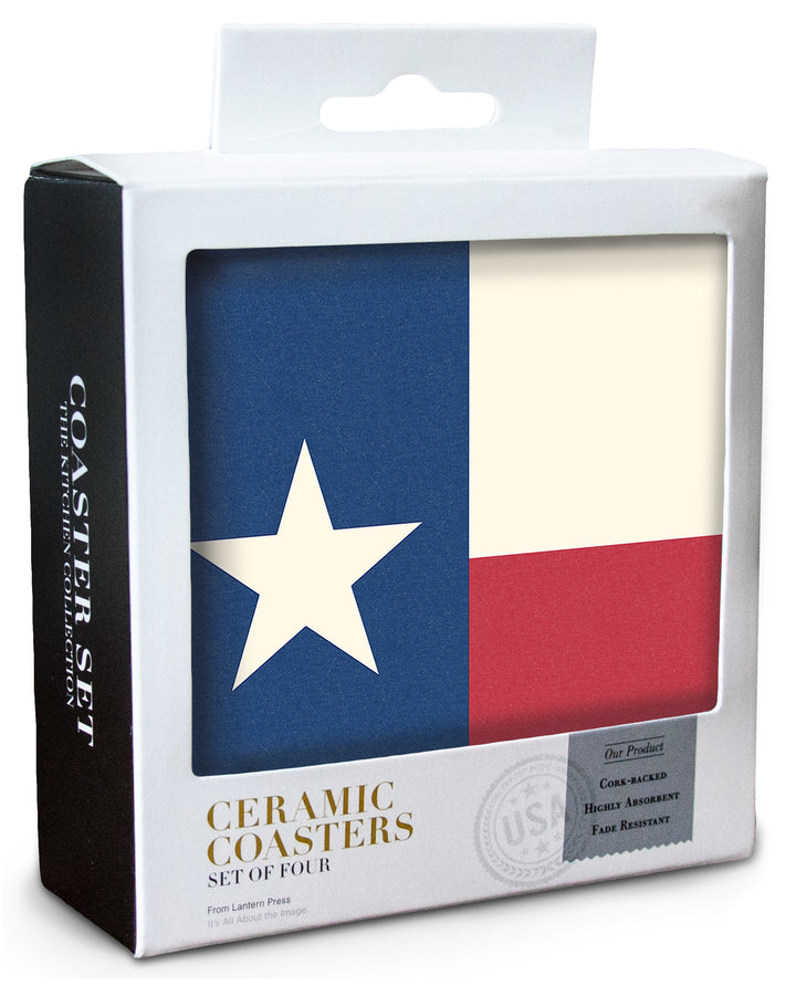 Texas Flag, Letterpress, Coaster Set
