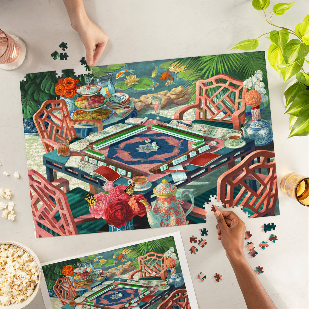 Oil Painting, Mahjong Life, 1000 Piece Jigsaw Puzzle