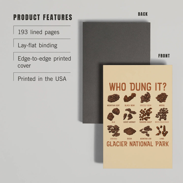 Lined 6x9 Journal, Glacier National Park, Montana, Poop, Lay Flat, 193 Pages, FSC paper