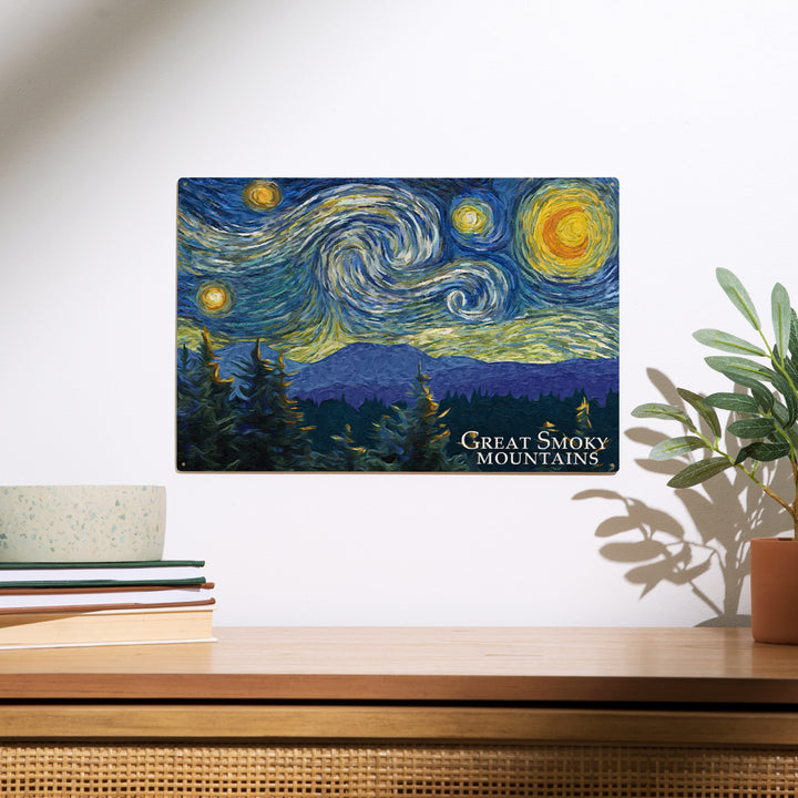 Great Smoky Mountains, Starry Night, Wood Sign and Postcards