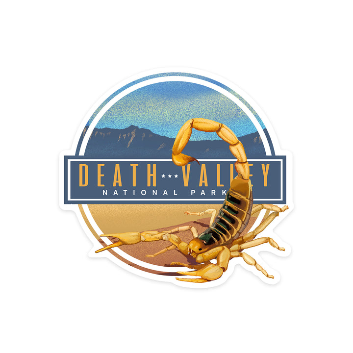Death Valley National Park, California, Scorpion, Lithograph, Contour, Vinyl Sticker