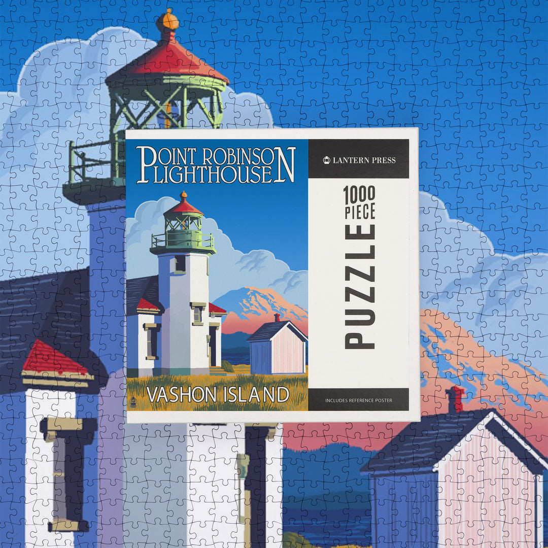 Point Robinson Lighthouse, Vashon Island, WA Font, 1000 Piece Jigsaw Puzzle