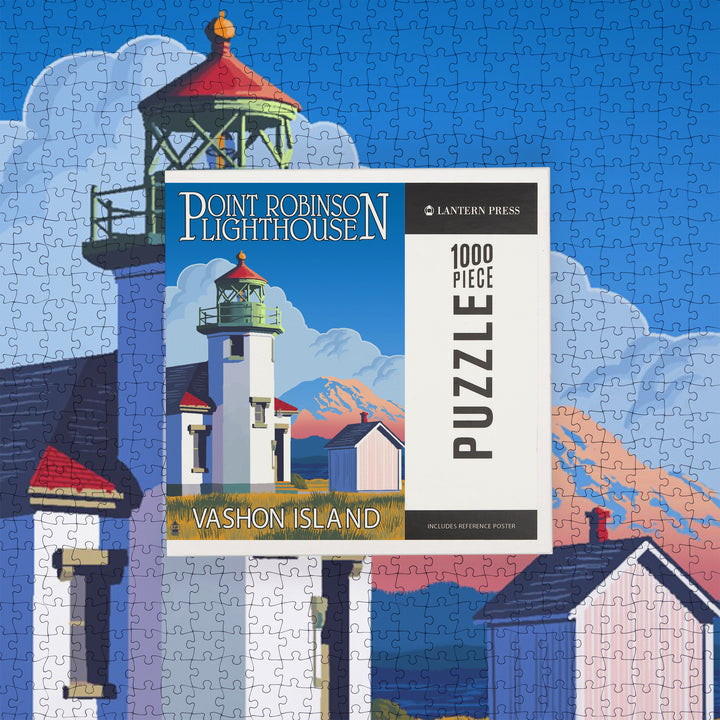 Point Robinson Lighthouse, Vashon Island, WA Font, 1000 Piece Jigsaw Puzzle