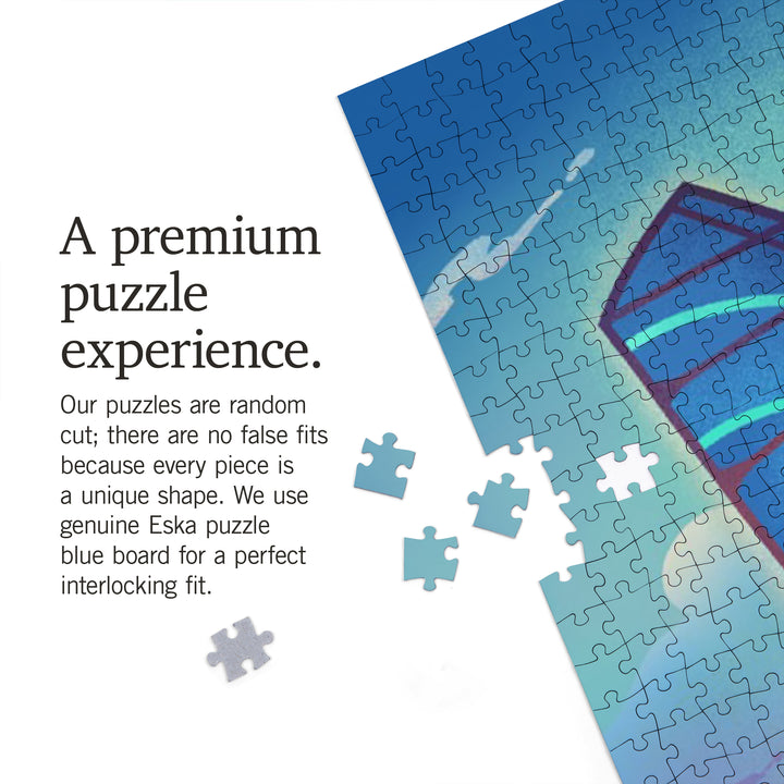 Wind Rider, Lithograph, Windsurfing and Kitesurfing, 1000 Piece Jigsaw Puzzle