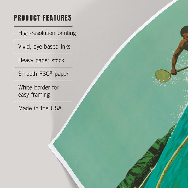 Hawaii, Outrigger Wave, Art & Giclee Prints