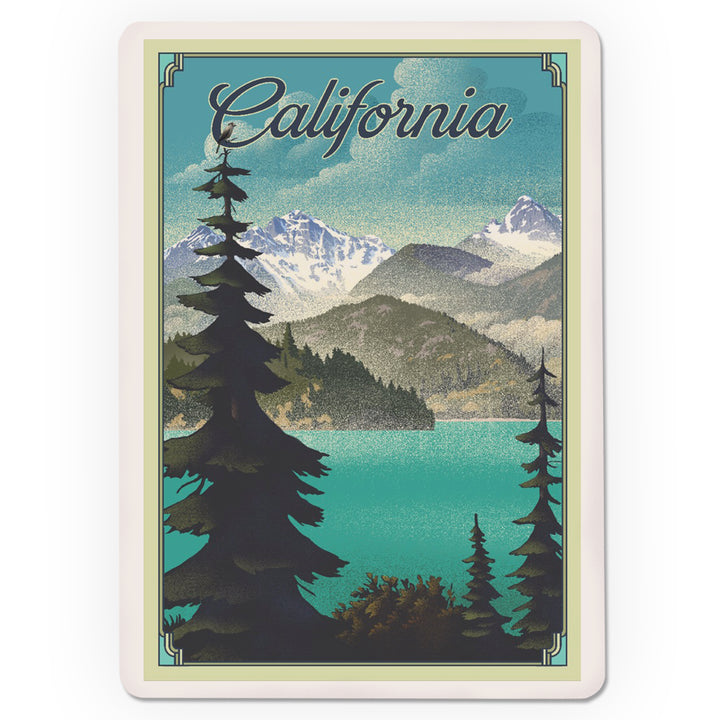 Playing Cards, California, Lake, Lithograph, 52 Card Deck with Jokers in Box, Unique Art