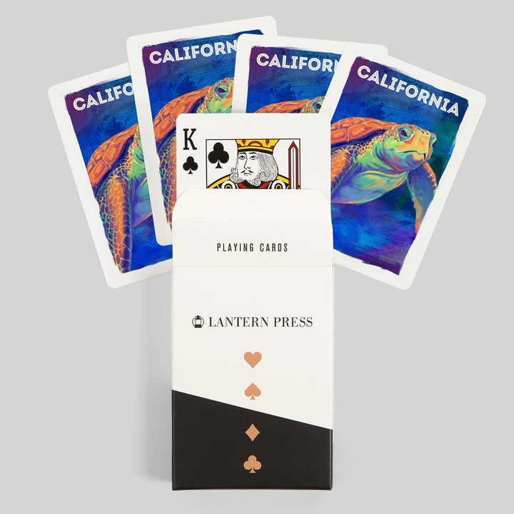 Playing Cards, California, Vivid, Sea Turtle, 52 Card Deck with Jokers in Box, Unique Art
