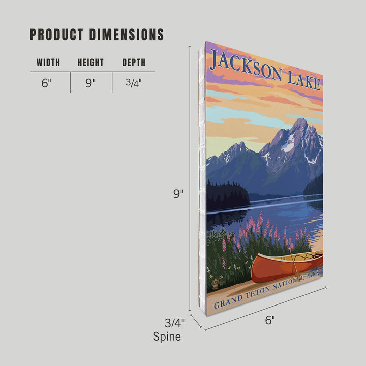 Lined 6x9 Journal, Grand Teton National Park, Wyoming, Jackson Lake, Lay Flat, 193 Pages, FSC paper