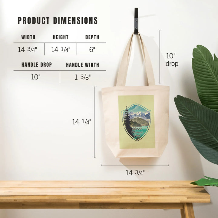 Olympic National Park, Washington, Lithograph Series, Lake and Mountains,, Tote Bag
