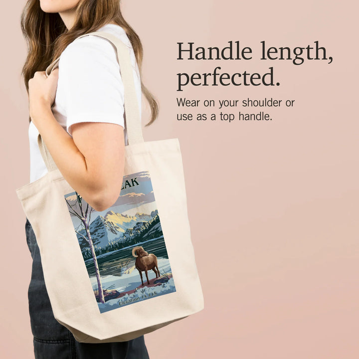 Pikes Peak National Park, Colorado, Winter at Pikes Peak, Painterly, Tote Bag