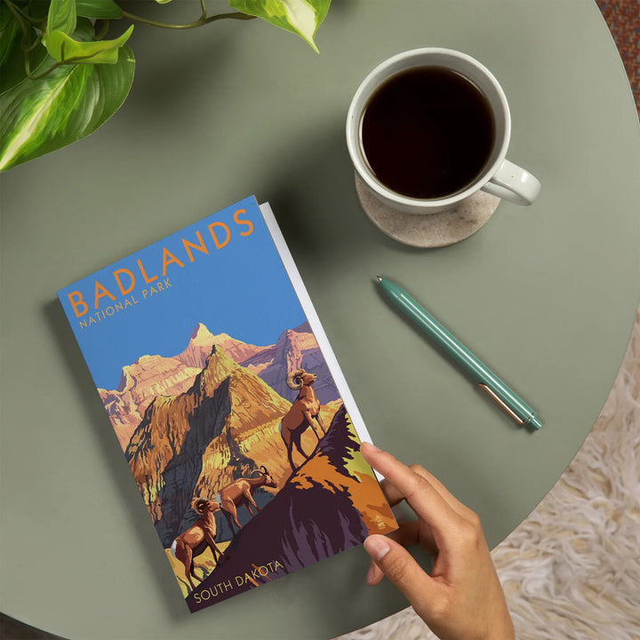 Lined 6x9 Journal, Badlands National Park, South Dakota, Bighorn Sheep, Lay Flat, 193 Pages, FSC paper