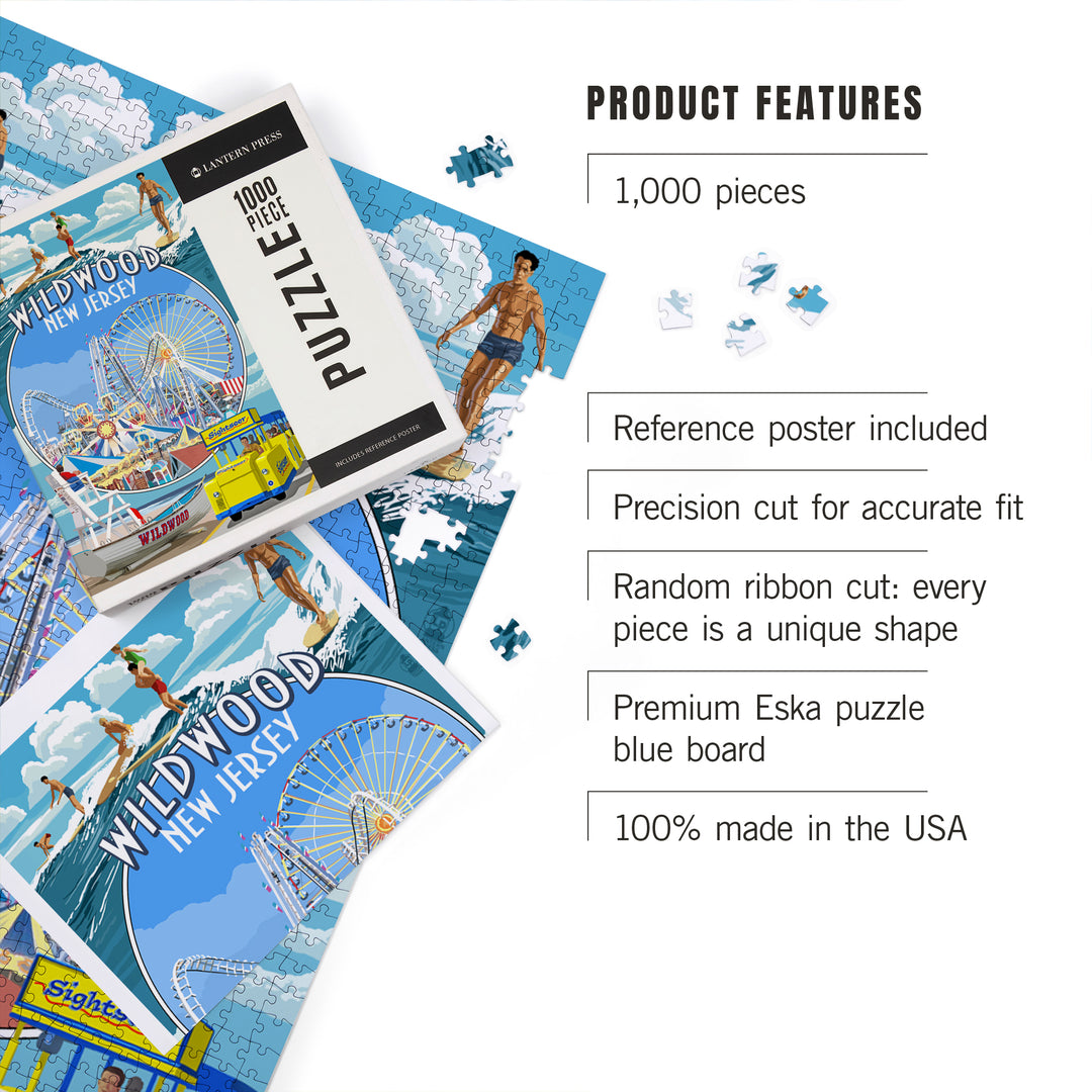 Wildwood, New Jersey, Montage, 1000 Piece Jigsaw Puzzle