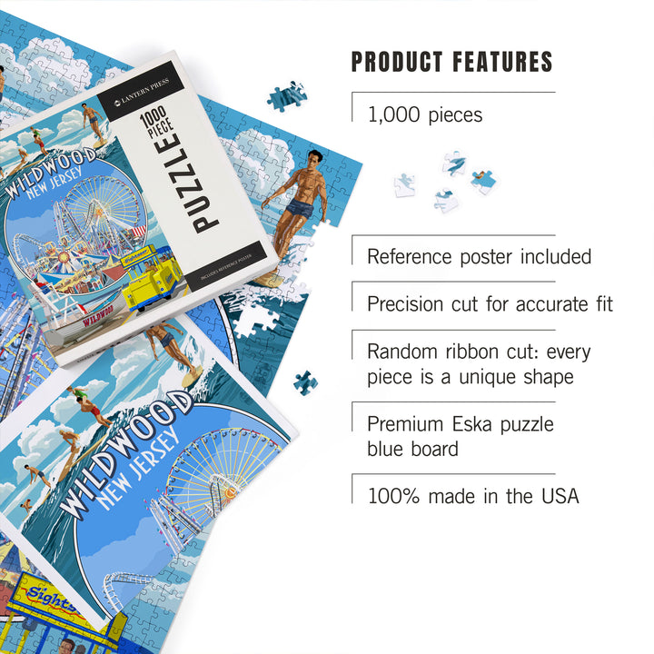 Wildwood, New Jersey, Montage, 1000 Piece Jigsaw Puzzle