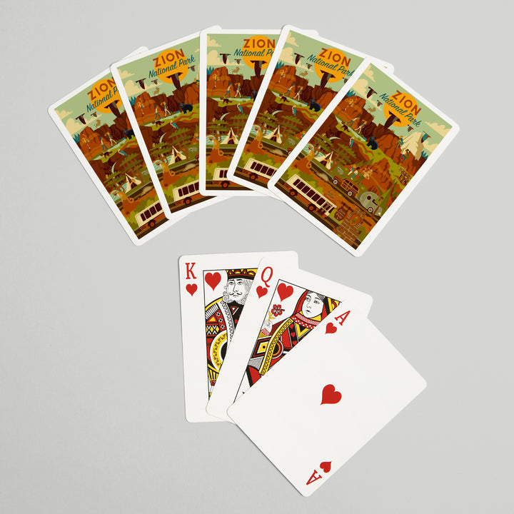 Playing Cards, Zion National Park, Geometric National Park Series, 52 Card Deck with Jokers in Box, Unique Art