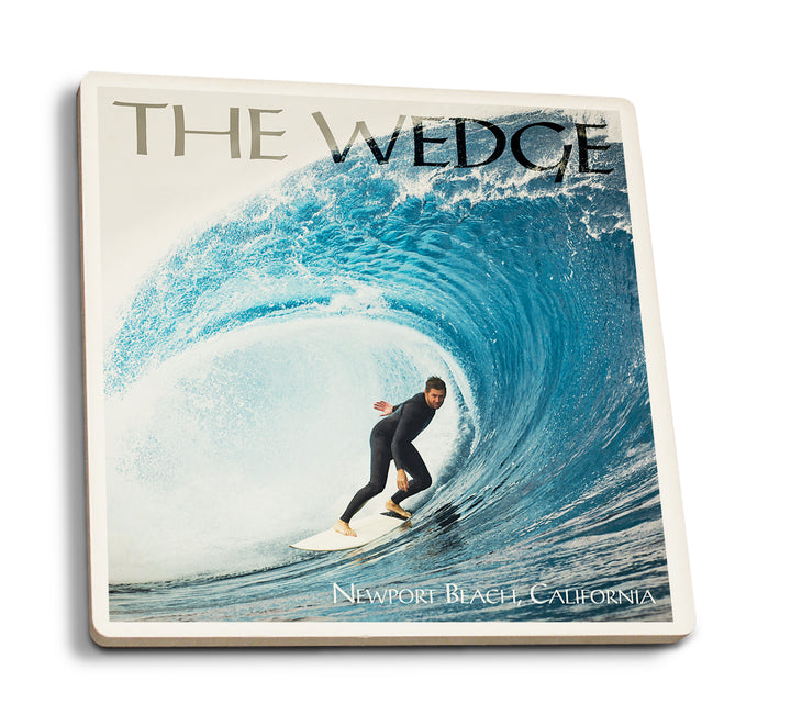 Newport Beach, California, Surfer in Perfect Wave, Coaster Set