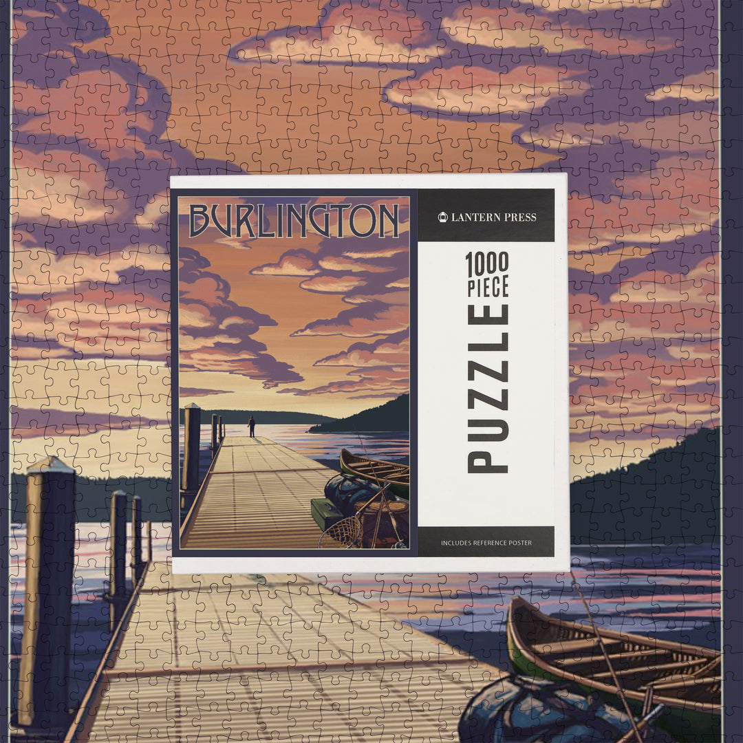 Burlington, Vermont, Dock and Sunset, Jigsaw Puzzle