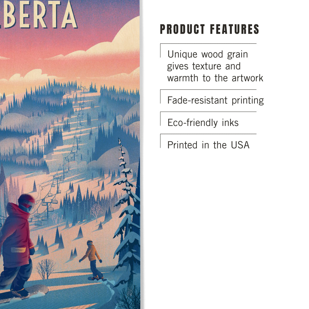 Alberta, Shred the Gnar, Snowboarding, Wood Signs and Postcards