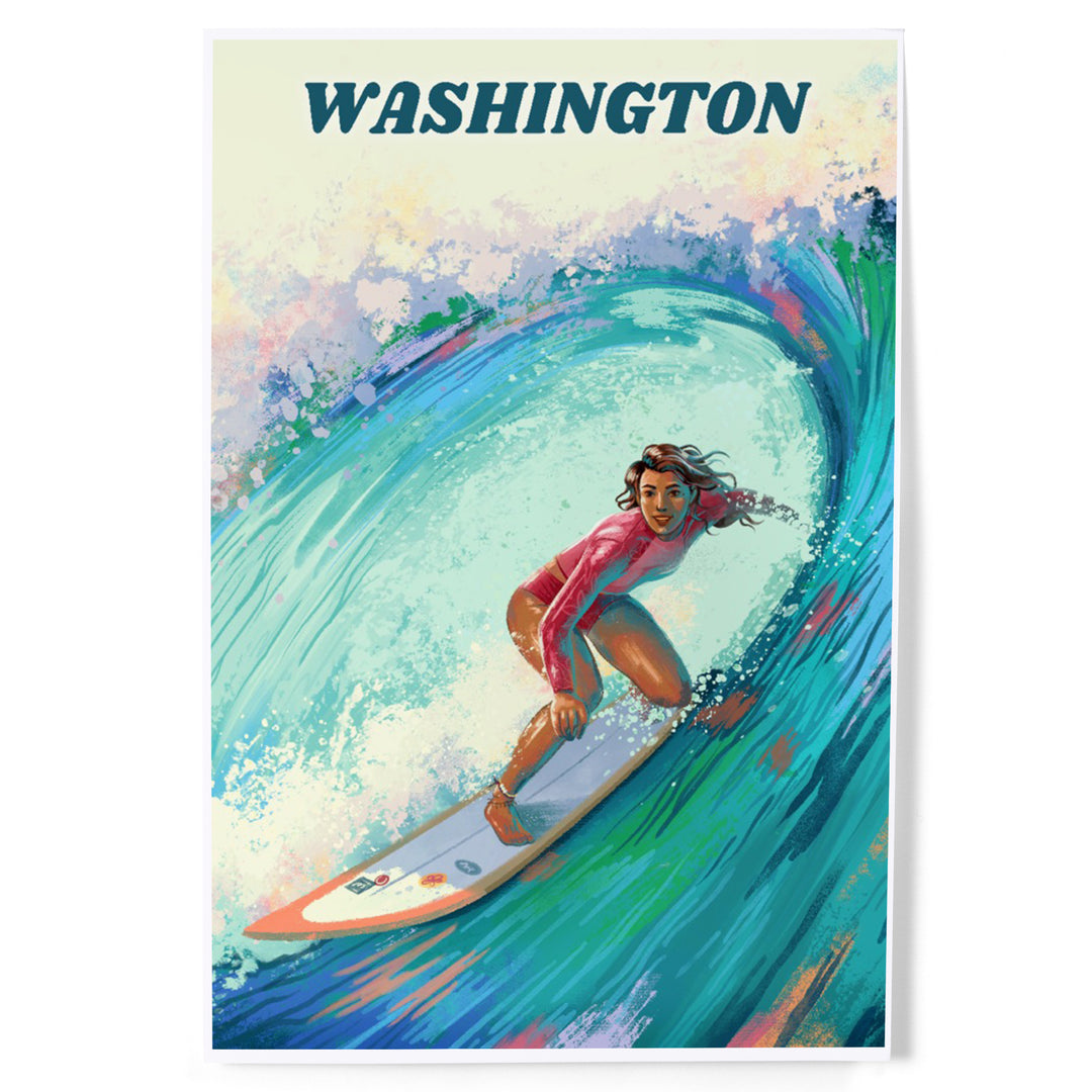 Washington, Vitamin Sea, Coastal Series, Surfer Girl, Art & Giclee Prints