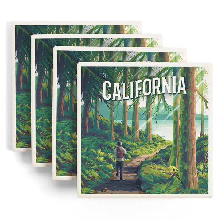 California, Walk In The Woods, Day Hike, Coaster Set