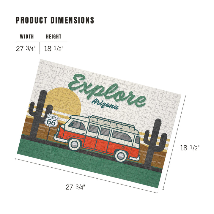 Explore, Arizona, Route 66, The Mother Road, Camper Van, Jigsaw Puzzle