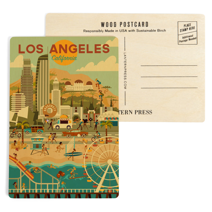 Los Angeles, California, City of Angels, Wood Sign and Postcards