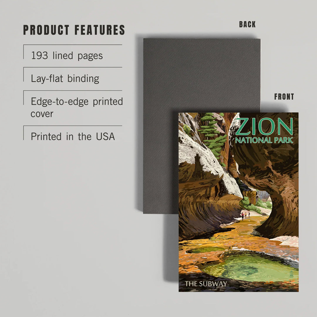 Lined 6x9 Journal, Zion National Park, Utah, The Subway, Lay Flat, 193 Pages, FSC paper