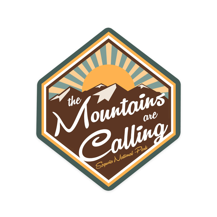Sequoia National Park, The Mountains Are Calling, Contour, Vinyl Sticker