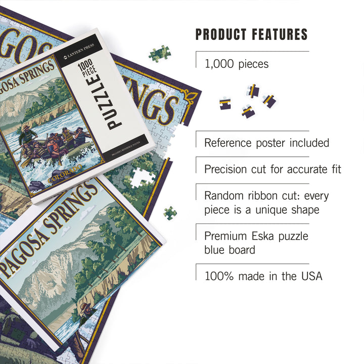 Pagosa Springs, Colorado, Painterly, River Rafting, 1000 Piece Jigsaw Puzzle